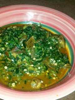 A picture of Okro soup.