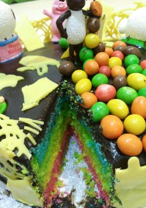 Foto resep Rainbow cake kukus Ny.Liem