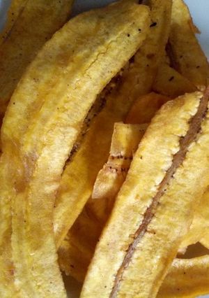 A picture of Home made crispy unripe plantain chips.