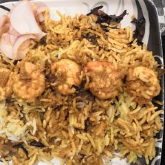 A picture of Prawns biryani.