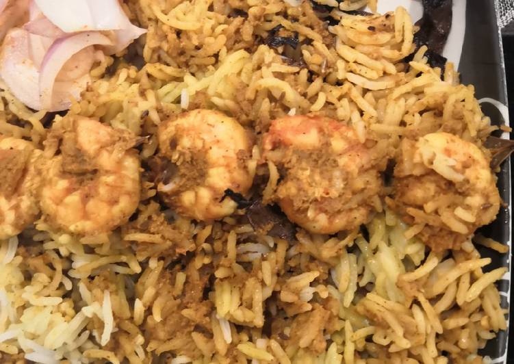 Simple Way to Prepare Prawns biryani