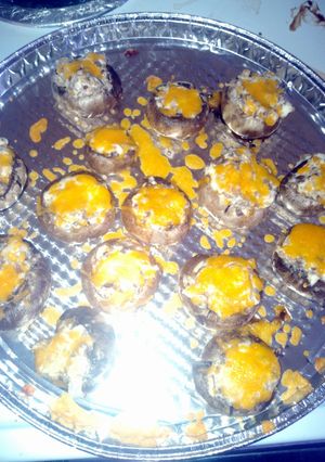 A picture of stuffed mushrooms.