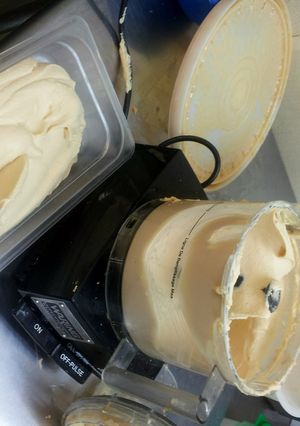 A picture of Hommus from scratch.