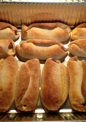 A picture of Cheesy Hotdog Pockets.