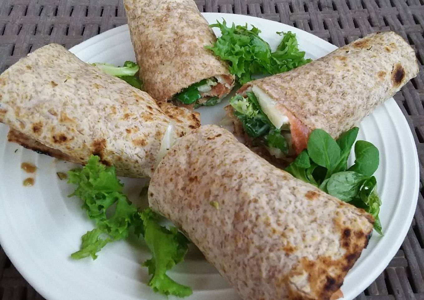 Rollos de salmón con fajitas TexMex