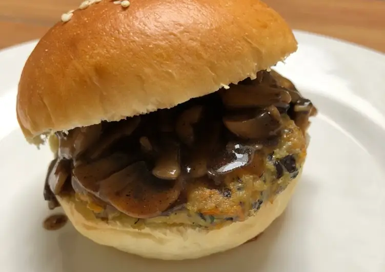 Cara Memasak Cepat (Healthy) CHICKEN PATTY BURGER with homemade bun 🐓🍔 Yummy Mantul