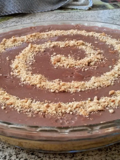 Una foto de Flan con galletitas María