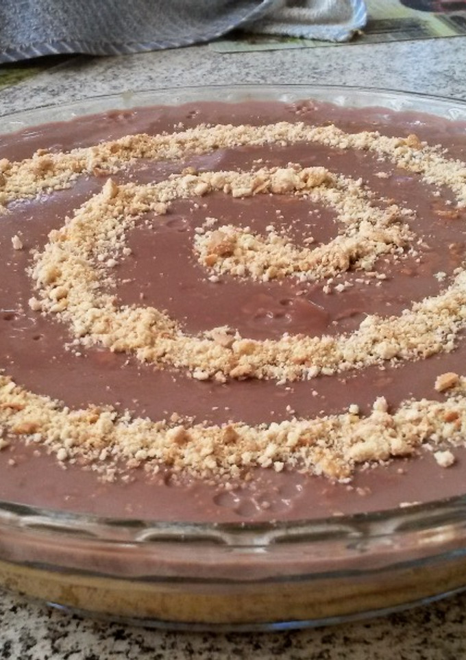 Una foto de Flan con galletitas María