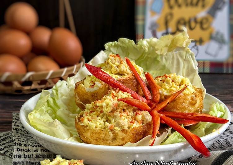 Fried Deviled Egg with Chicken Patty, Rahsia Resepi Sedap