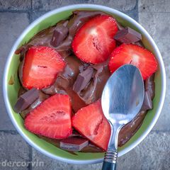 A picture of Chocolate, Avocado Bowl with.