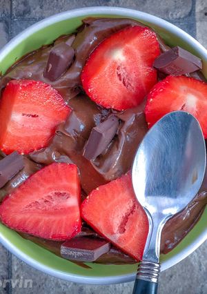 A picture of Chocolate, Avocado Bowl with.