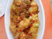 A picture of chicken with tomato paste
