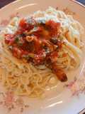 Spaghetti con Salsa de Cebolla de Verdeo y Leche de Coco