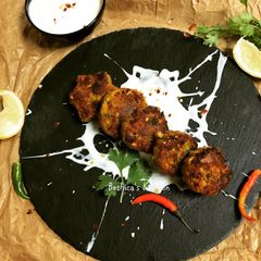 Dal and Paneer Tikki Cutlet Patty A picture of Dal and Paneer Tikki Cutlet Patty.
