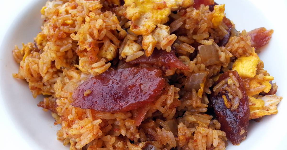Spicy Egg And Chinese Sausage Fried Rice Recipe by Lyii G Cookpad
