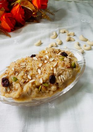 A picture of Rava banana halwa.