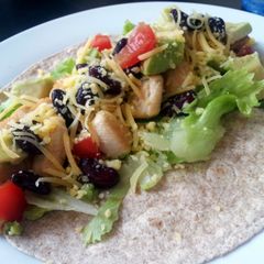 A picture of Healthy, quick and easy chicken wrap.