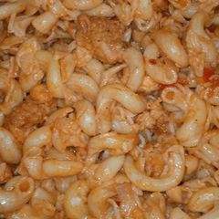 A picture of Chicken popcorn pasta 😋.