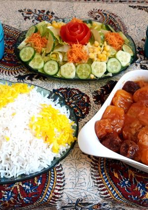 عکسی از دستور خورشت آلو قیصی