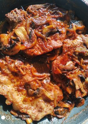 Una foto de Chuletas de cerdo en salsa de cola