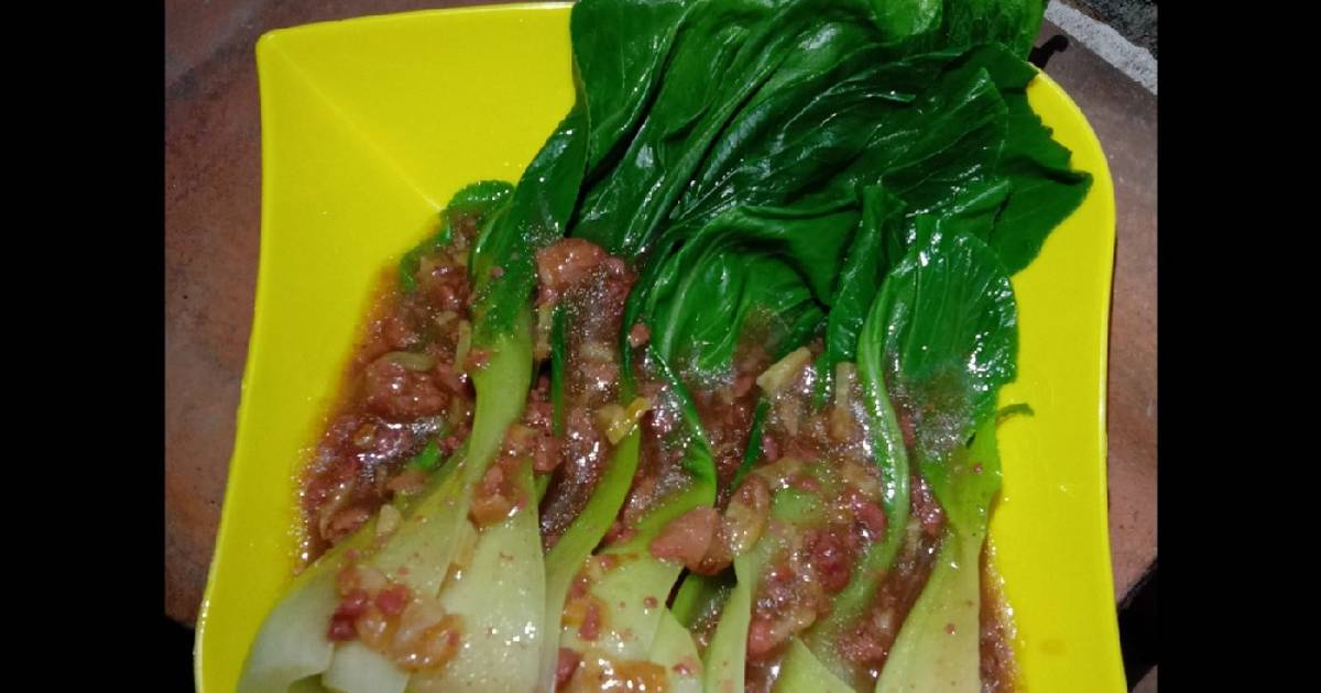 Resep Pakcoy Saos Tiram With Garlic And Corned Beef Oleh Evis Dewi