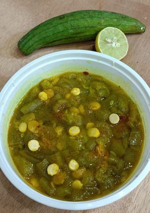 A picture of Snake Gourd chana Dal Sabji.