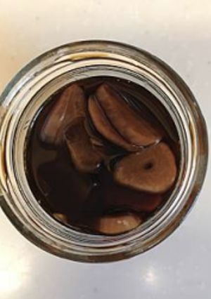 A picture of Garlic soy sauce, multi-purpose condiment.