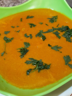 A picture of Carrot and lentil soup.