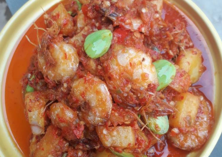 Resep Sambal Udang Kentang Pete yang Enak