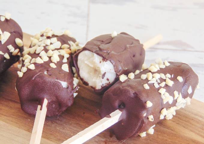 Frozen Chocolate Banana Lollies