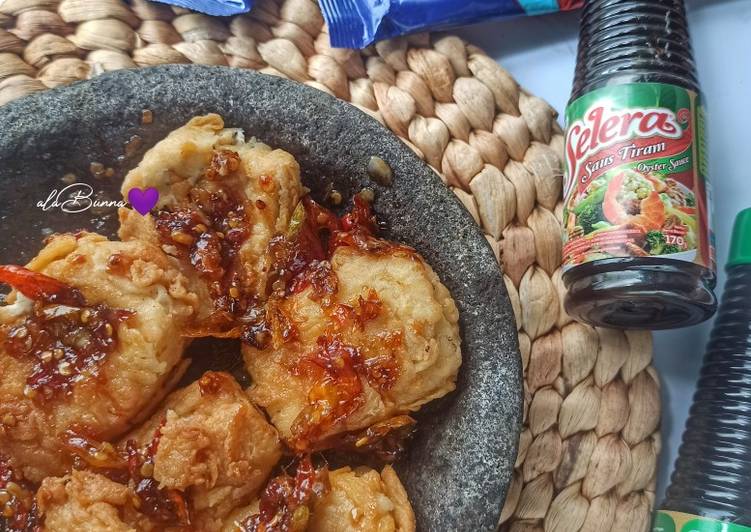 Resep Populer 506. Tahu Crispy Geprek (Sambal Saos Tiram) Enak Sederhana