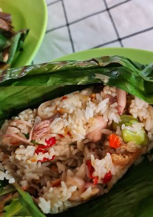 Foto resep Nasi bakar cumi asin ebi