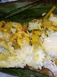 Foto resep Nasi bakar ayam suwir sayuran