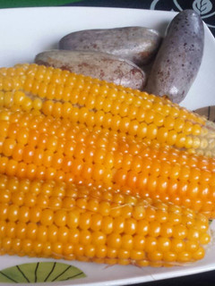 A picture of Sweet maize and pear.