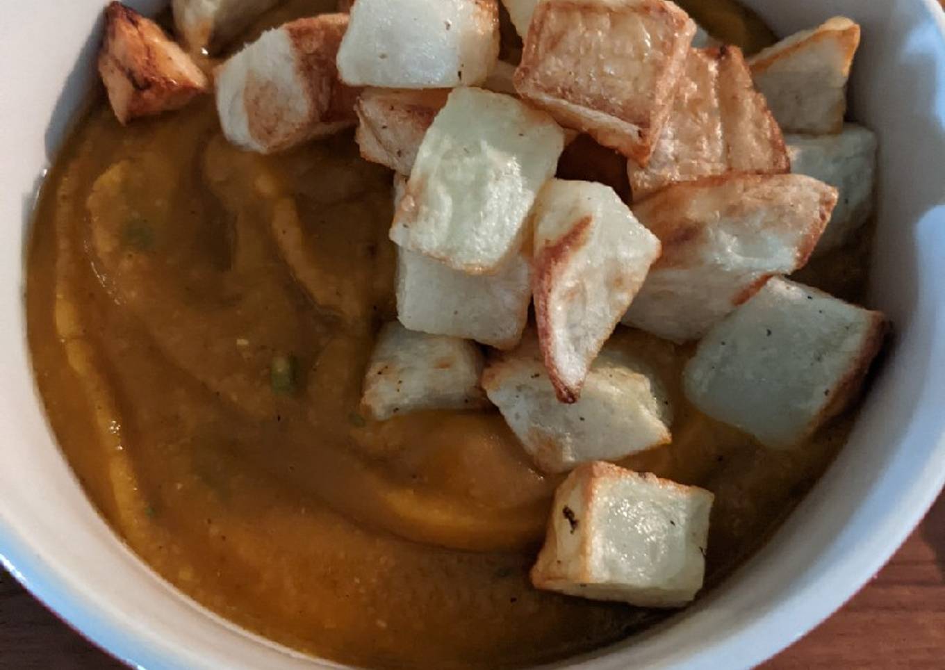 Crema de arvejas amarillas y zapallo