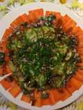 Noite vegetariana-Carpaccio de cenoura e abobrinha