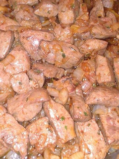Una foto de Hígado encebollado
