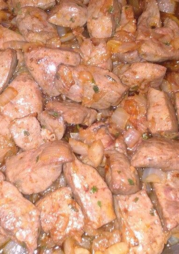 Una foto de Hígado encebollado