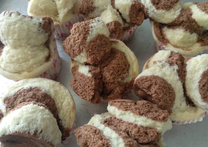 Resep Bolu kukus mekar cokelat vanilla metode All in one, Lezat Sekali