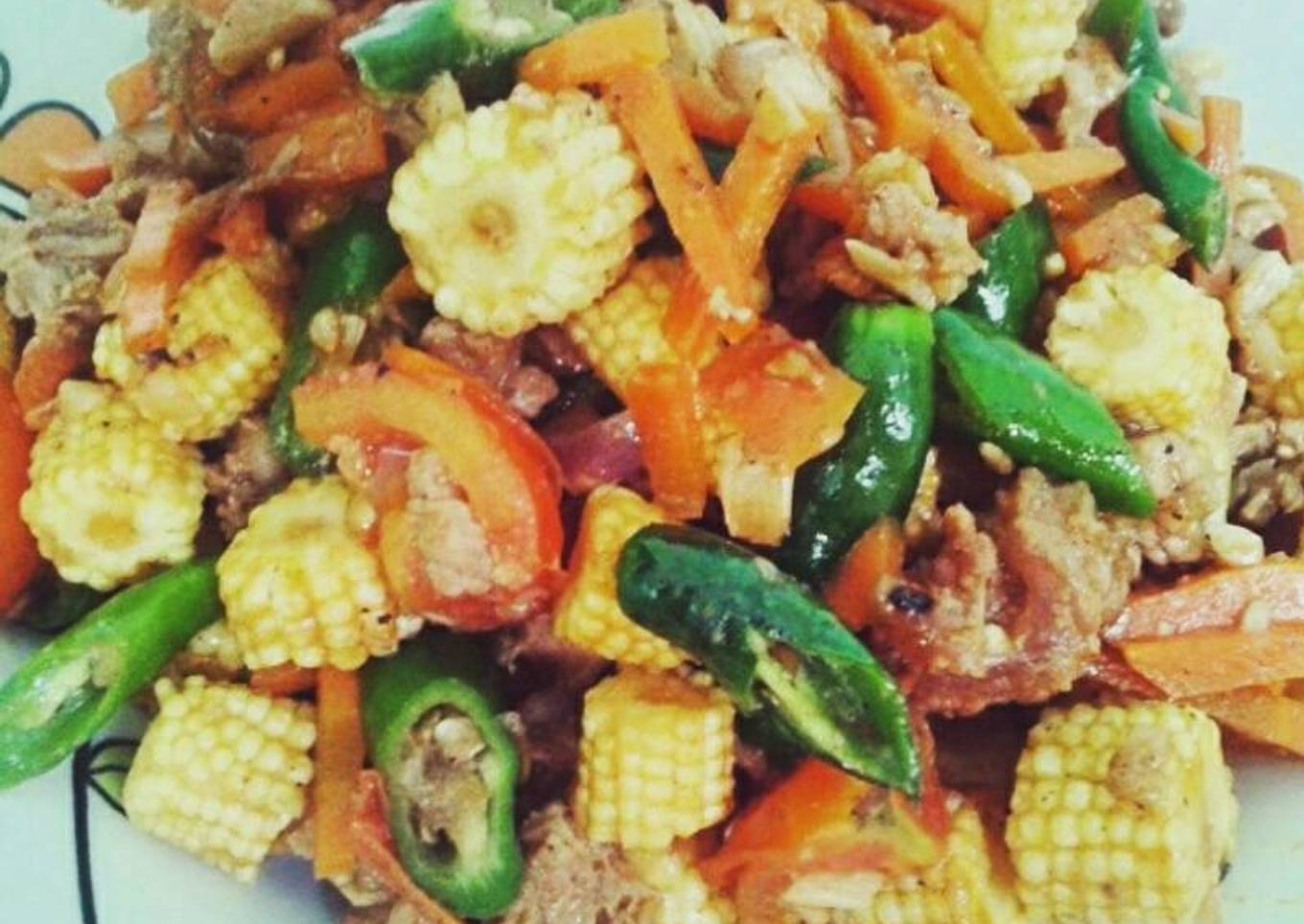 Tumis Jagung Muda Daging Cincang