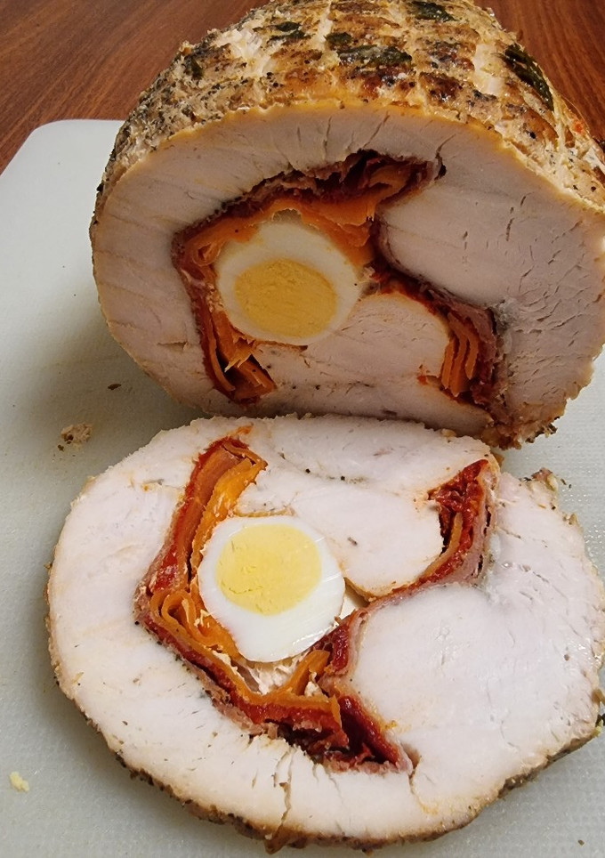 Una foto de Rollo de pavo relleno