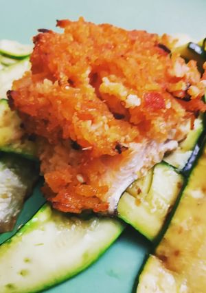 Foto di Salmone in crosta di riso carnaroli