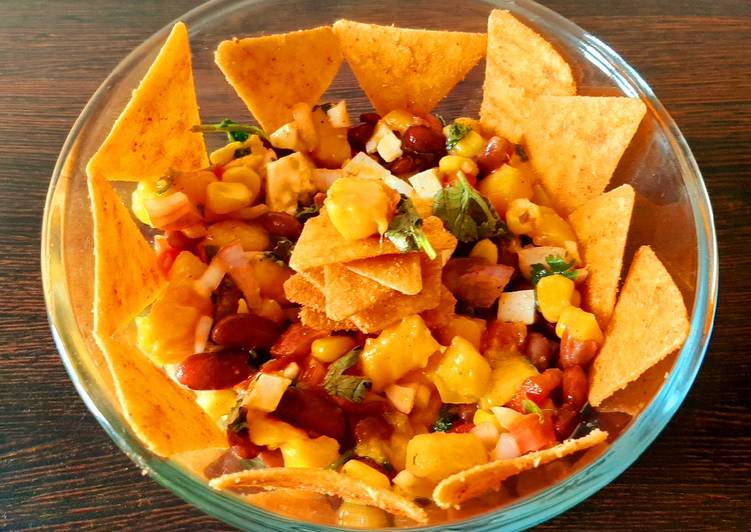 Steps to Prepare Any-night-of-the-week Mango salsa dip with nachos