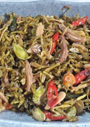 Foto resep Oseng bunga pepaya (kembang grandel) mix teri gunduL