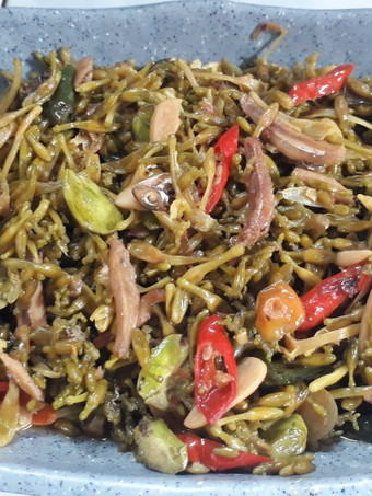 Resep Oseng bunga pepaya (kembang grandel) mix teri gunduL, Bisa Manjain Lidah