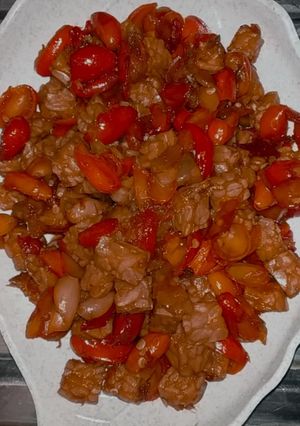 Foto resep Tumis Kulit Melinjo & Tempe Pedas
