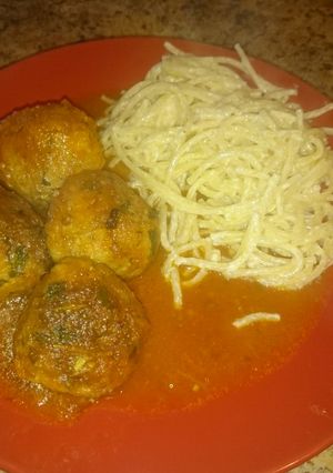 Una foto de Albóndigas de pollo 🍗 en salsa de chipotle
