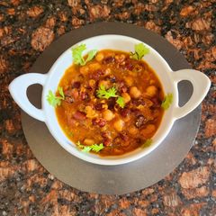 A picture of Rajma chickpea curry.
