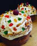 Panettone con merengue y frutas confitadas y cereza 🍒