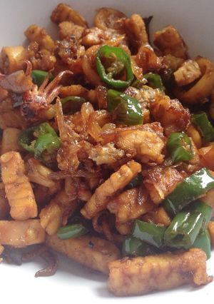 Foto resep Cumi Tempe Cabe Hijau (no MSG)
